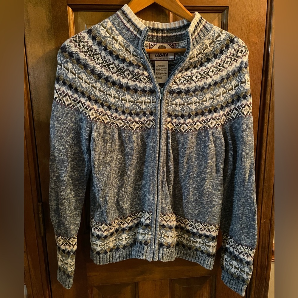 Tiara International Vintage Zip Up Sweater